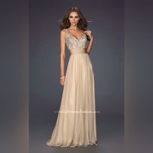 La Femme golden prom dress 🌙✨